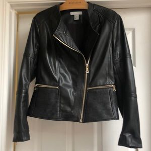 Black faux leather jacket